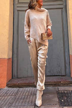 Casual Pocketed Cargo Satin Jogger Pants