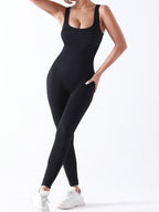 Seamless Thread Detachable Chest Spaghetti Strap Backless Exercise Yoga Fitness Jumpsuits&Bodysuits