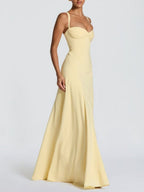 Backless Strappy Neckband Large Skirt Maxi Dresses