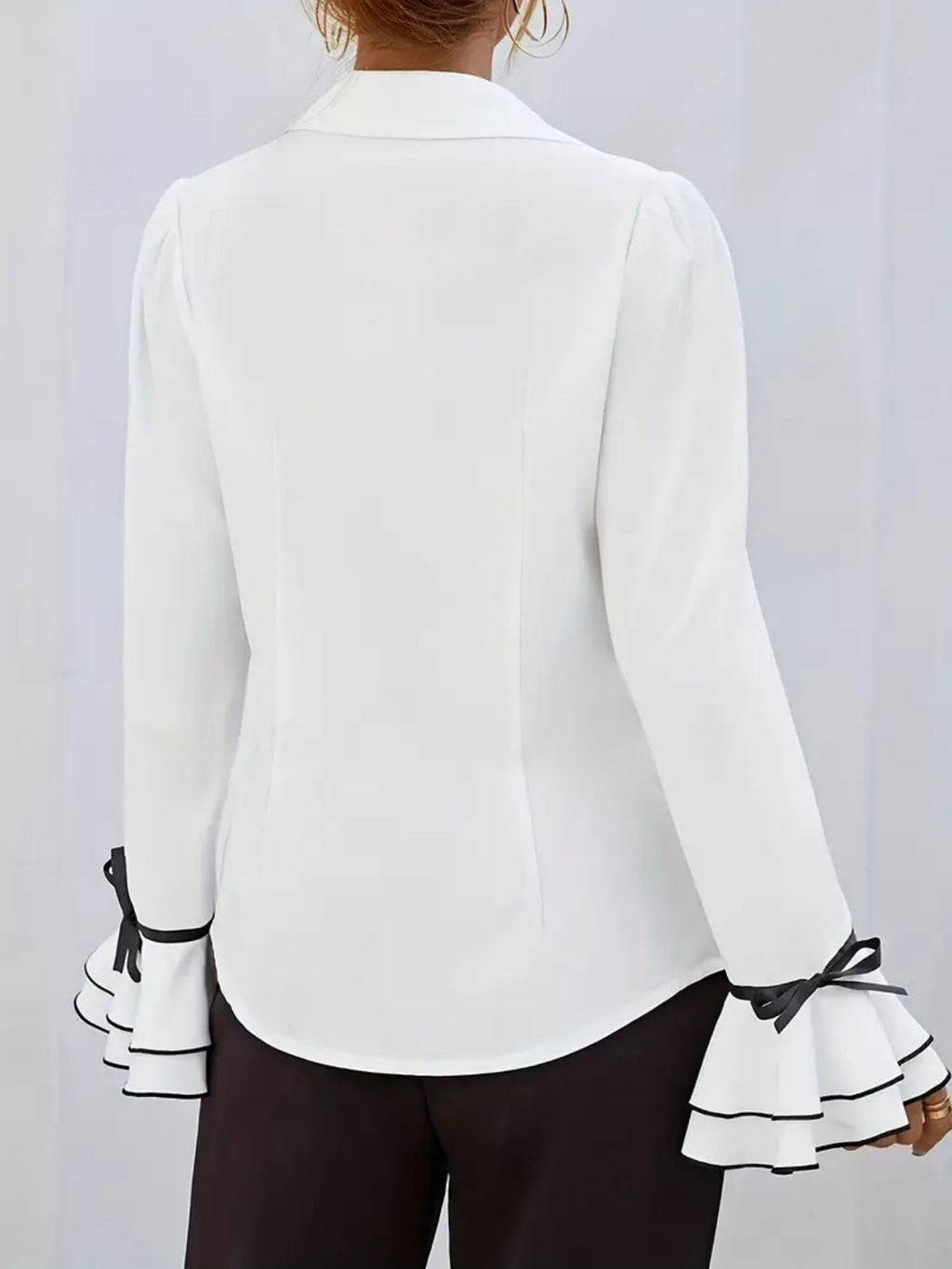 Ruffle Bell Sleeves Blouse&Shirts