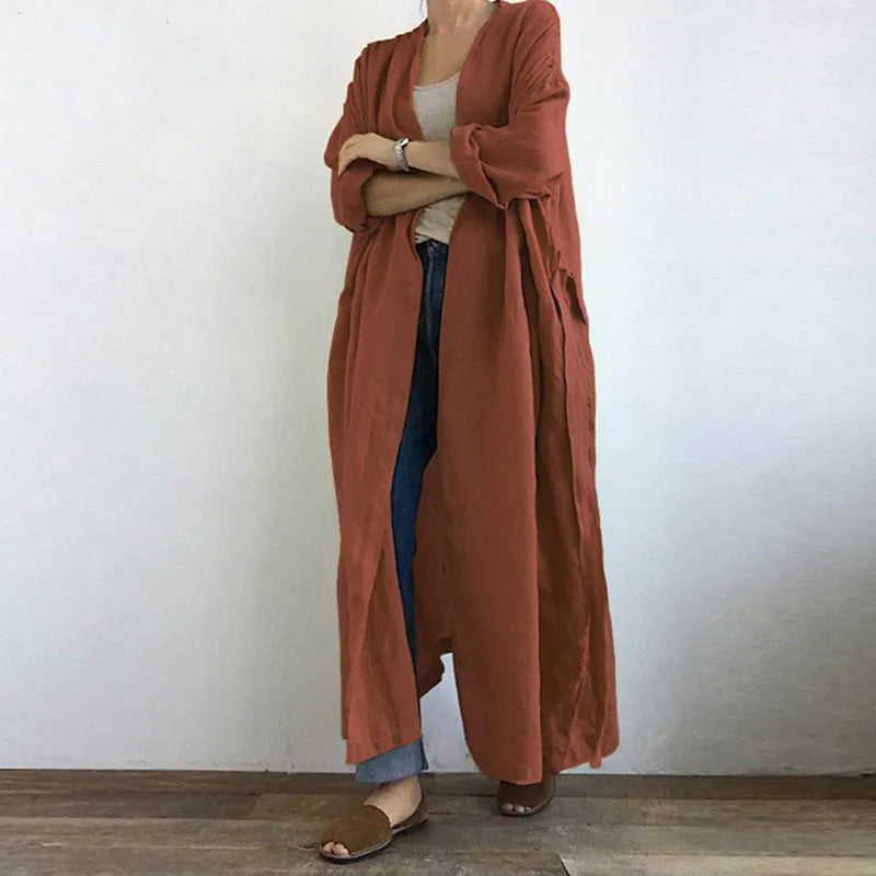 | Long Casual Trench Coat for Women