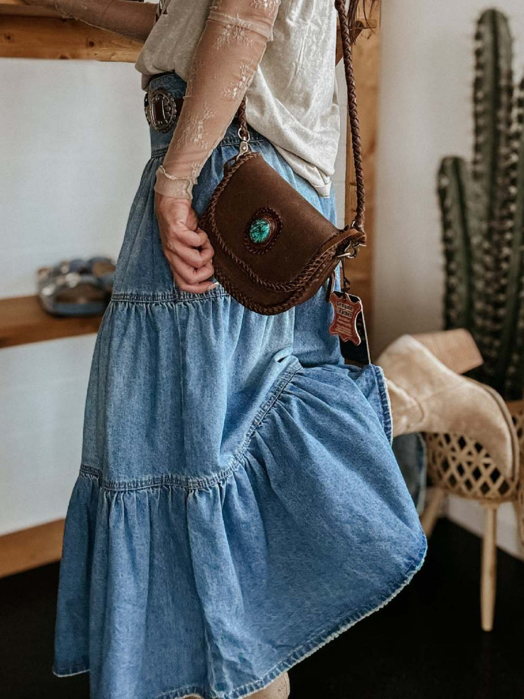Denim Layered Splicing Cake Skirt