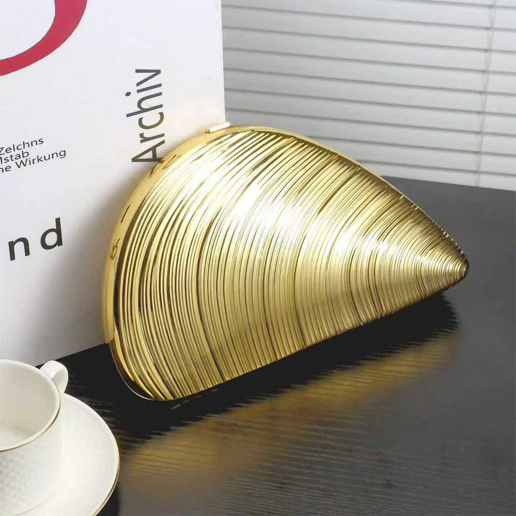 Trendy Chain Glitter Oyster Clutch Bag