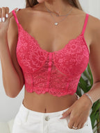 Lace Patchwork Perspective Jacquard Tank Tops&Camis