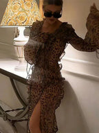 Leopard Dreams Sexy Chiffon Dress
