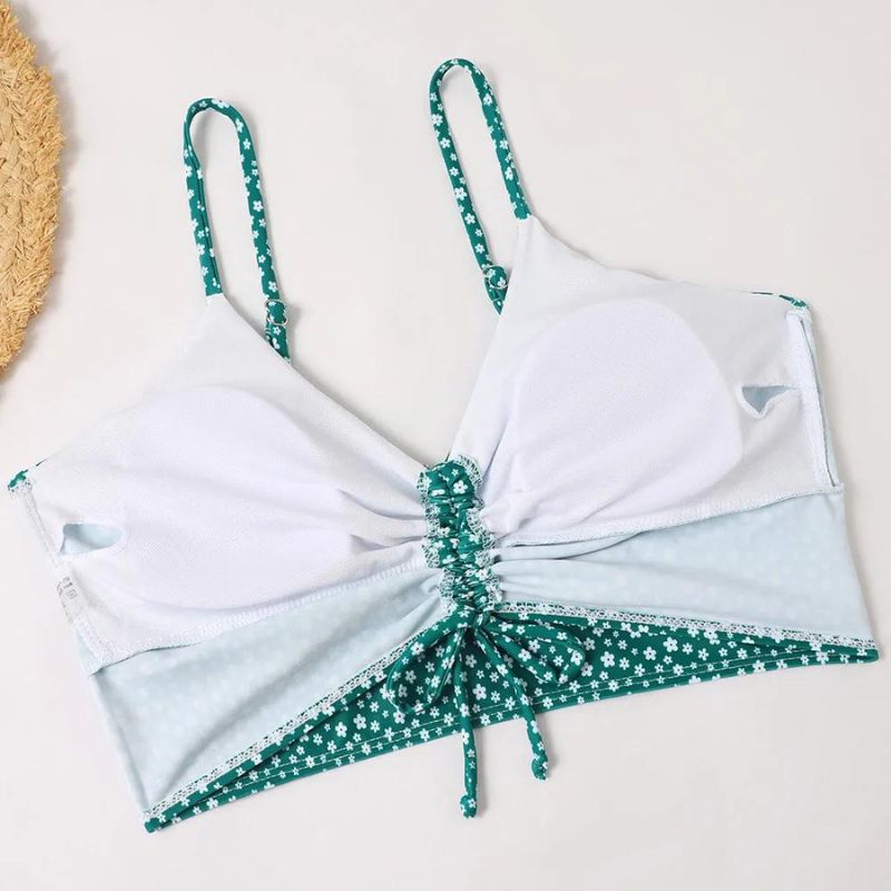 | 3-Piece Ombre Lace Bikini Swimsuit with Skirt