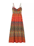 Color-blocked Print Spaghetti Strap Maxi Skirt Maxi Dresses