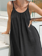100% Cotton Temperament Camisoles Loose-fit Home Vacation Mini&Short Dresses