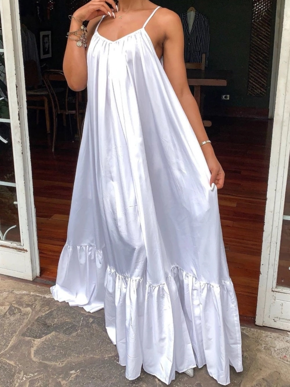 Sleeveless Halter Maxi Dress