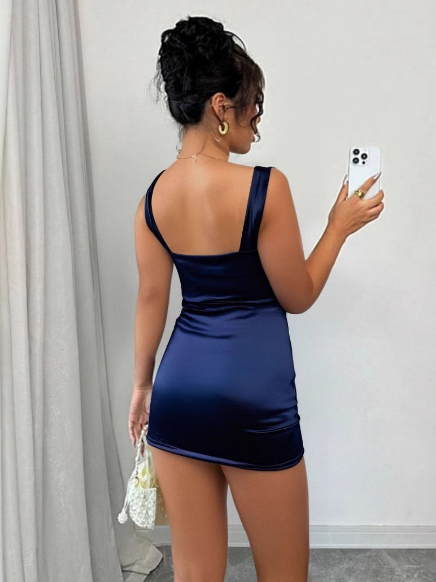 Pleated Hip-hugging Backless Parties Mini&Short Dresses