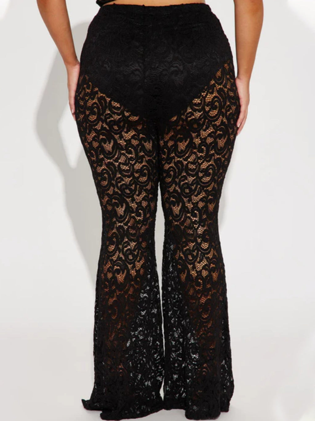 Lace See-through Flared Pants
