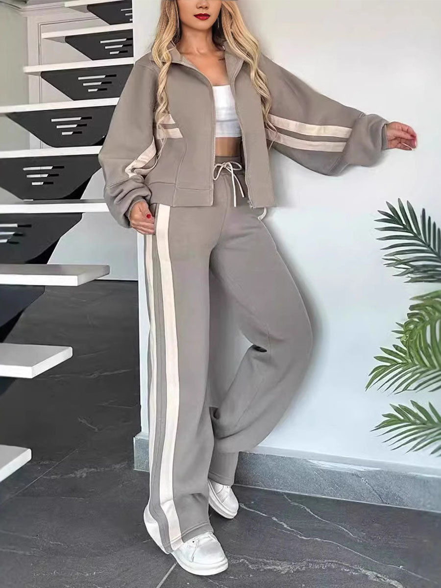 Sporty Classic Striped Street Set