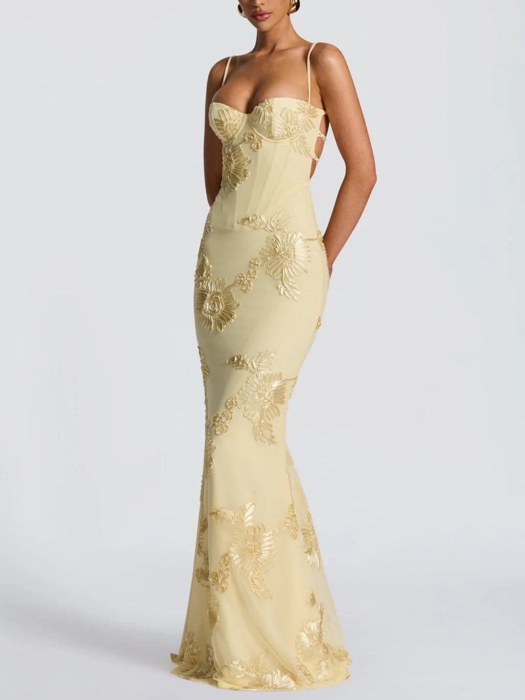 Printed Camisoles Waist-cinching And Hip-hugging Maxi Dresses