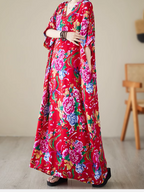 Elegance Cool Flower Kaftan Dress