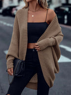 Loose-fitting Batwing Sleeves Knitted Sweaters Grace Daily Workplace Thickened Soft Knit Cardigan