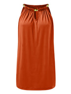 Metal Ring Neckband Hollow Out Sleeveless Mini&Short Dresses