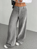 Pocket Loose Wide-leg Pants