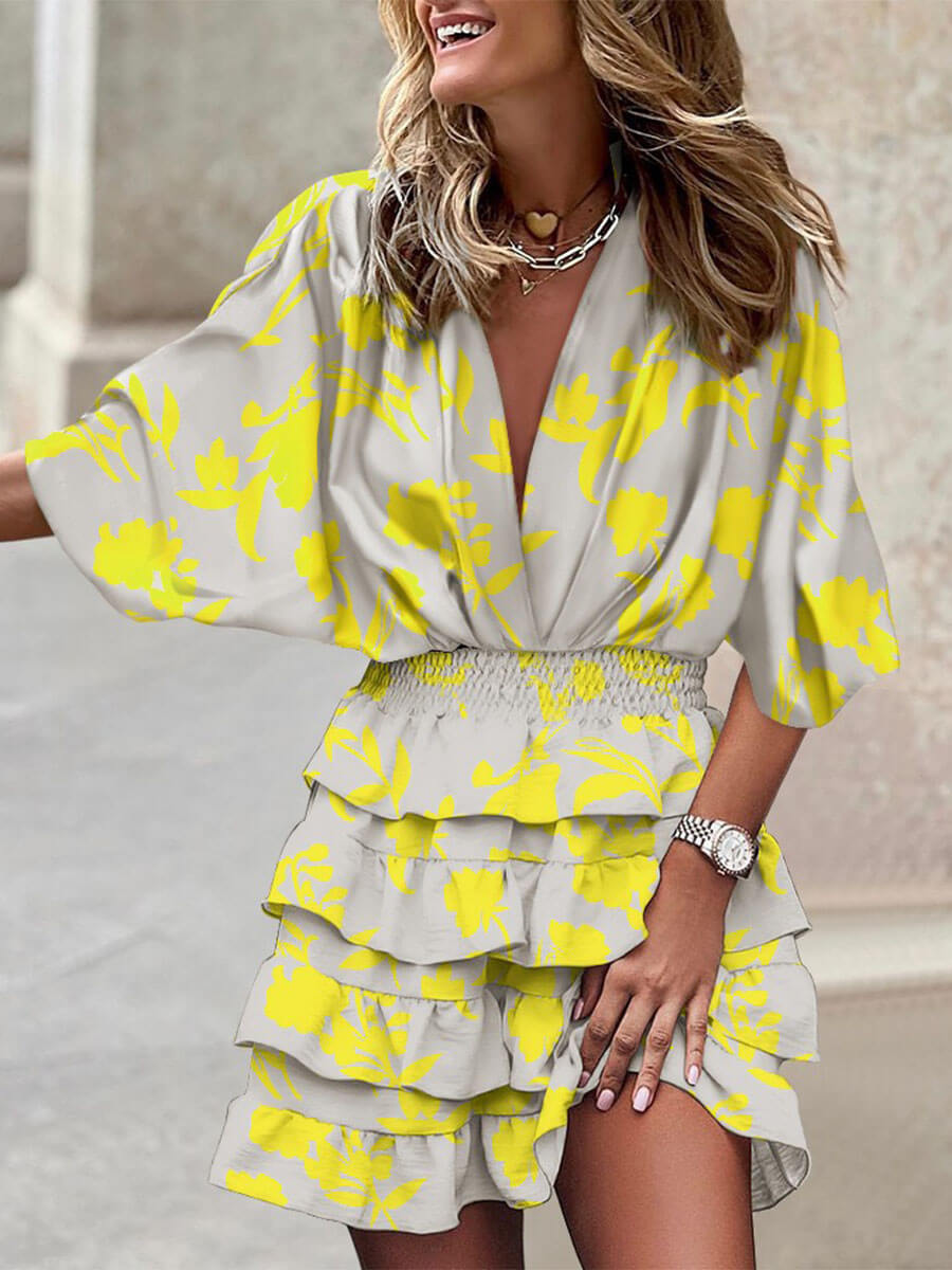 Irregular Bat Sleeve Dress
