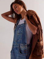 Washed Pocket Loose-fit Denim Overalls