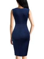 Sequin Splicing Slim Fit With Slits Round Neck Sleeveless Mini&Short Dresses
