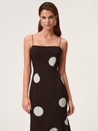 Polka Dots Camisoles Slim-fit Backless Maxi Dresses