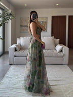 Liber Autumn Women's Zipper Abstract Maxi Dresses