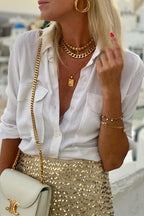 High Waist Sparkle Sequin Maxi Skirt