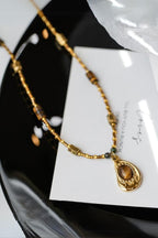 Retro Tiger Eye Stone Beaded Necklace
