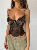 Deep V Perspective Lace Camisoles