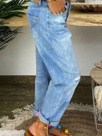 Hole Washed Loose-fit Jeans