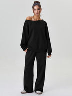 Drape Off Shoulder Lounge Set