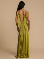 Sexy Elegant Satin Side High Slit Maxi Dress
