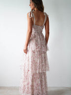 Camisoles Backless Cake Skirt Pink Formal Dress Maxi Dresses