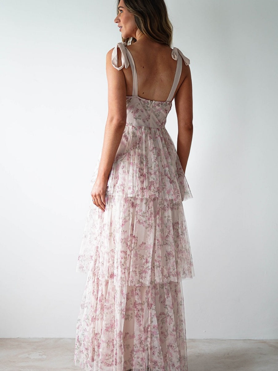Camisoles Backless Cake Skirt Pink Formal Dress Maxi Dresses