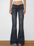 Low Rise Washed And Slimming Versatile Flare Jeans