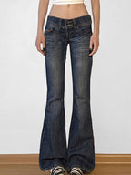 Low Rise Washed And Slimming Versatile Flare Jeans
