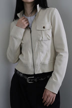 Utility Stand Collar Cropped Jacket