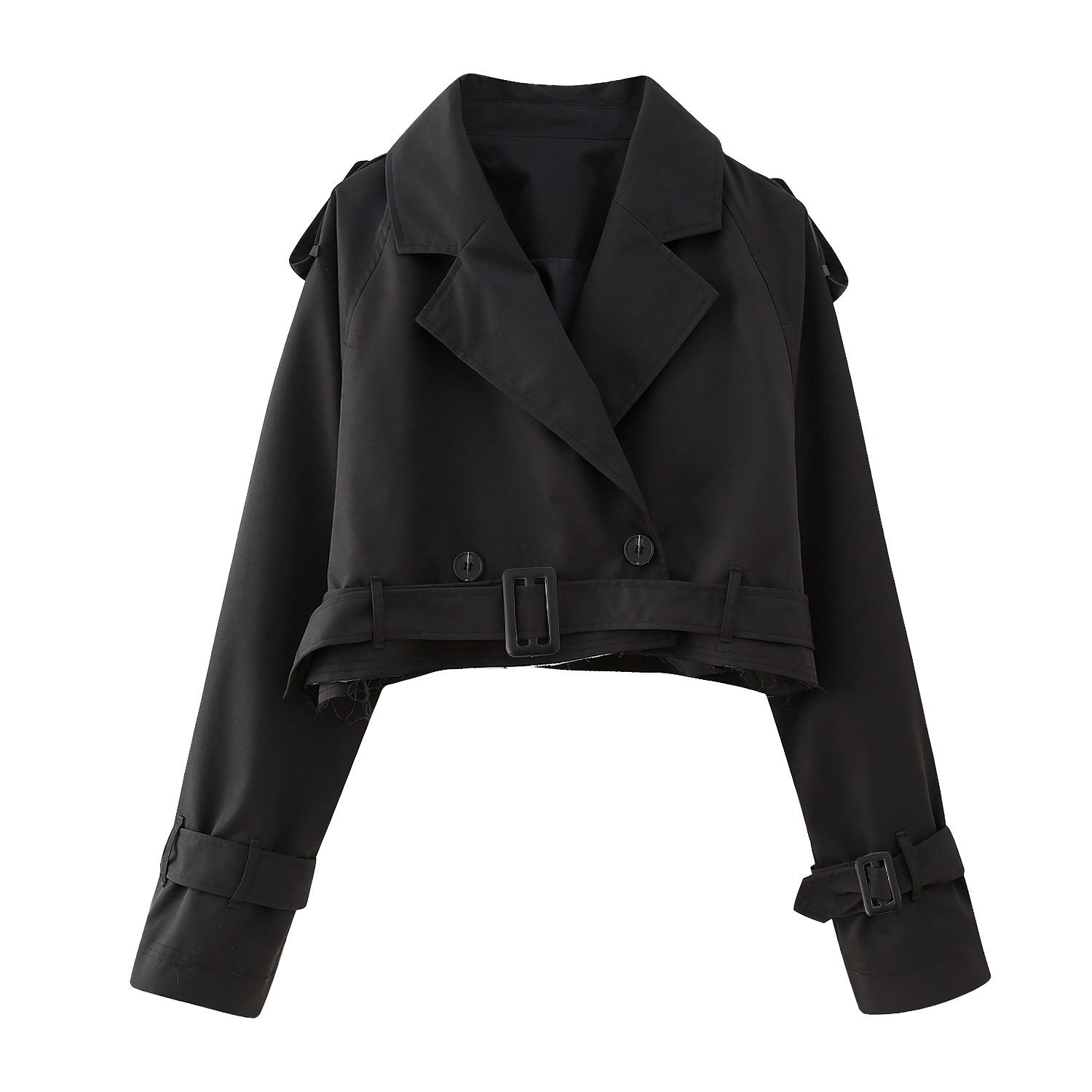 | Women's Short Double-Breasted Trench Coat