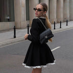 Isabelle A-Line Dress with Contrast Trim