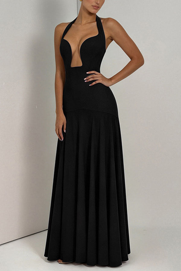 Seraphina Deep V Maxi Dress