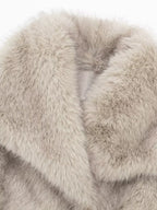 Faux Fur Coats Cozy Winter Women Chic Eco-friendly Fur Jacket In Burgundy