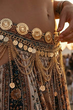 Vintage-style Ethnic Openwork Floral Body Chain