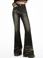 High street loose fit without leg-fitting horns Flare Jeans