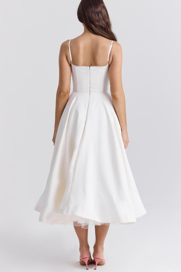 | Strapless V-neck Sleeveless Maxi Dress