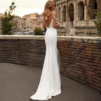 | Backless Slit White Beach Dress