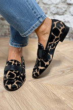 Leopard Print Low-cut Loafers