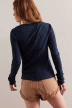 Solid Color Ribbed Cardigan