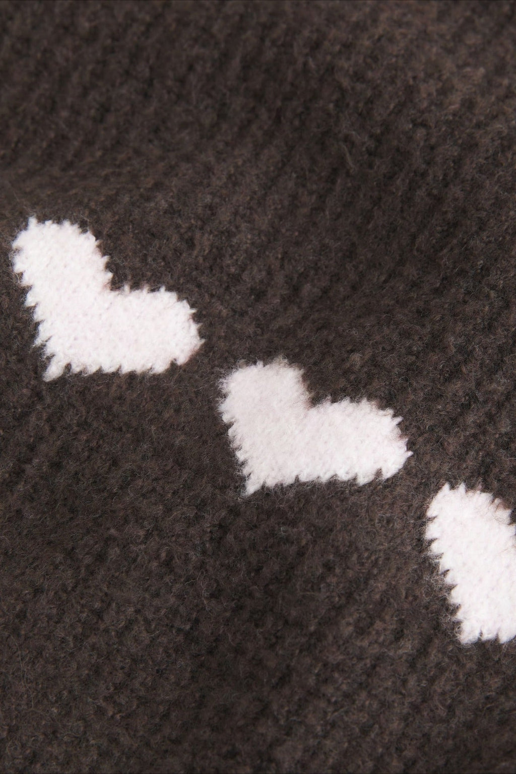 Heart Fair Isle Striped Long Sleeve Knit Sweater