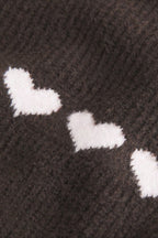 Heart Fair Isle Striped Long Sleeve Knit Sweater