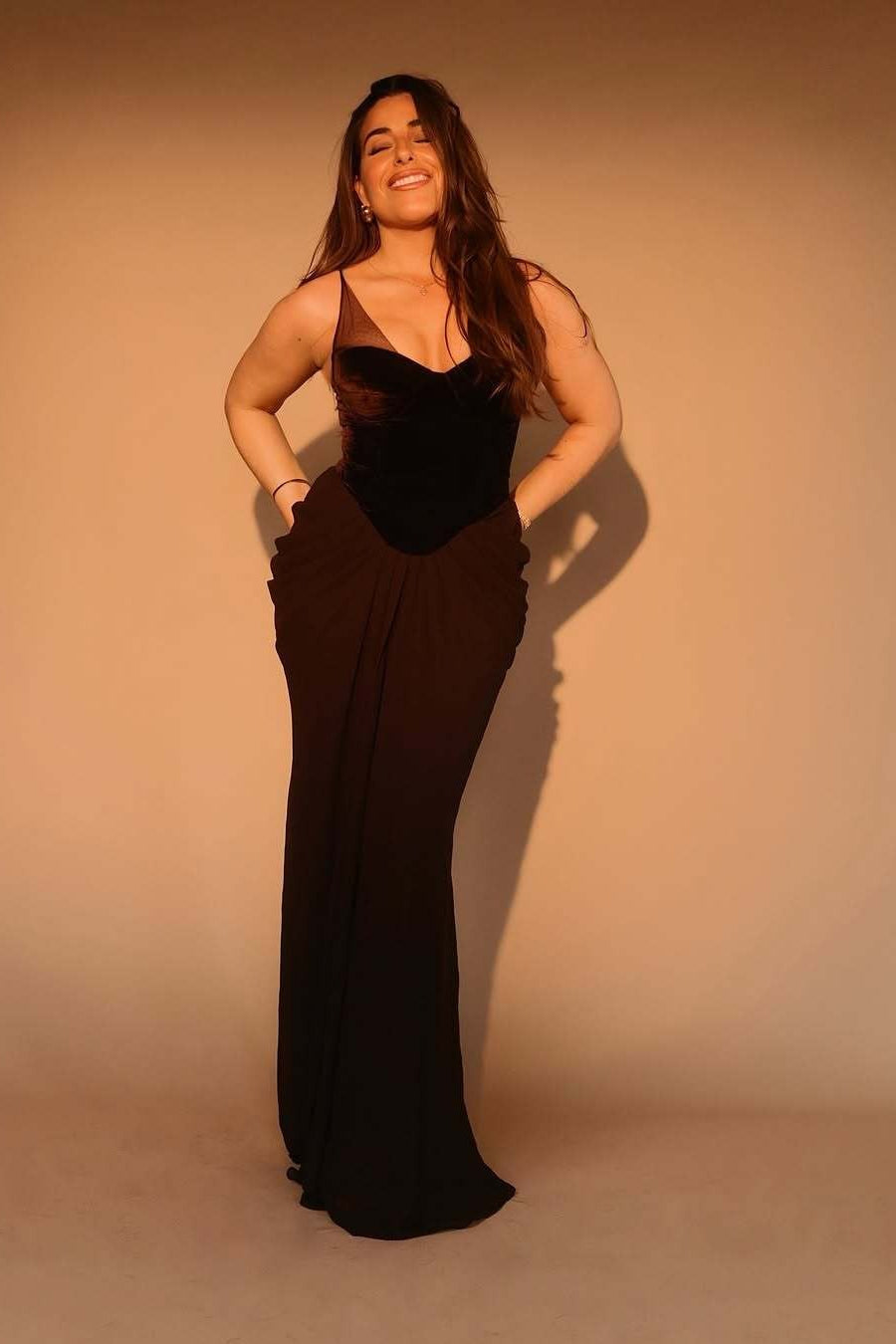 Mesh Panel Sweetheart Corset Basque Waist Draped Maxi Gown
